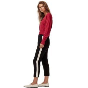 ARITZIA | WILFRED | Black Side Stripe High Rise tapered  Darontal Pants - size 2